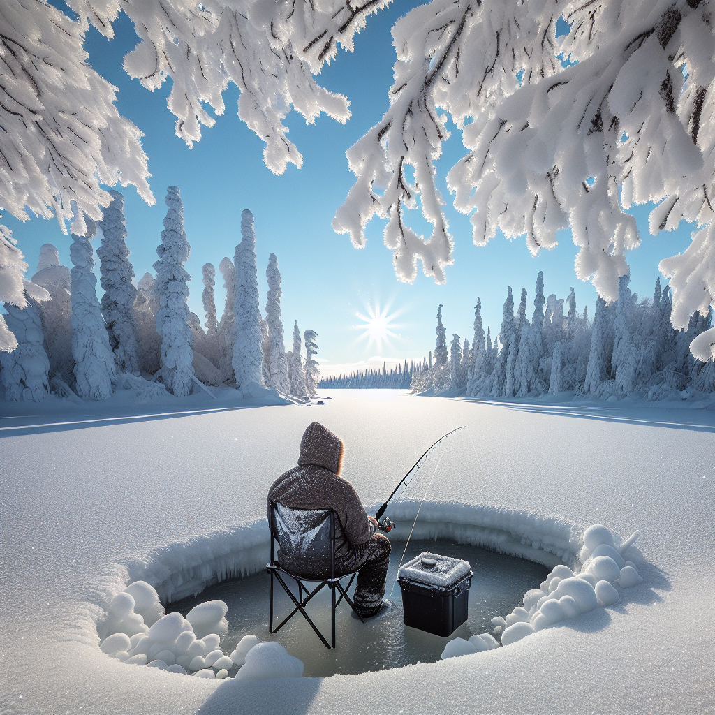 Winter ice fishing location